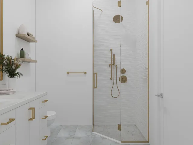 a bathroom with a shower