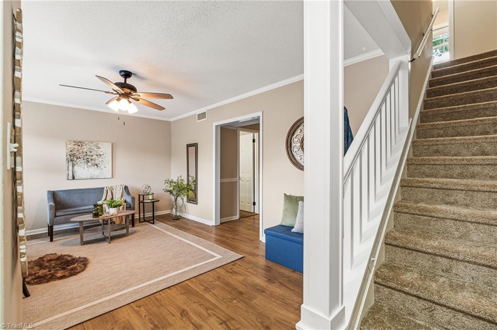 Living space & Upstairs entry