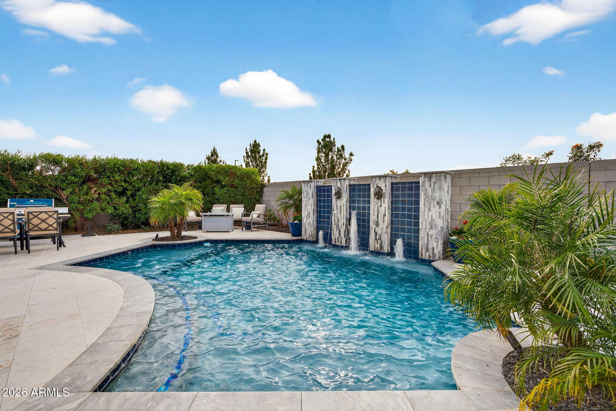 35112 North Jacobs Road San Tan Valley, AZ 85144 - Photo 53 of 80 a view of a swimming pool with a patio and plants