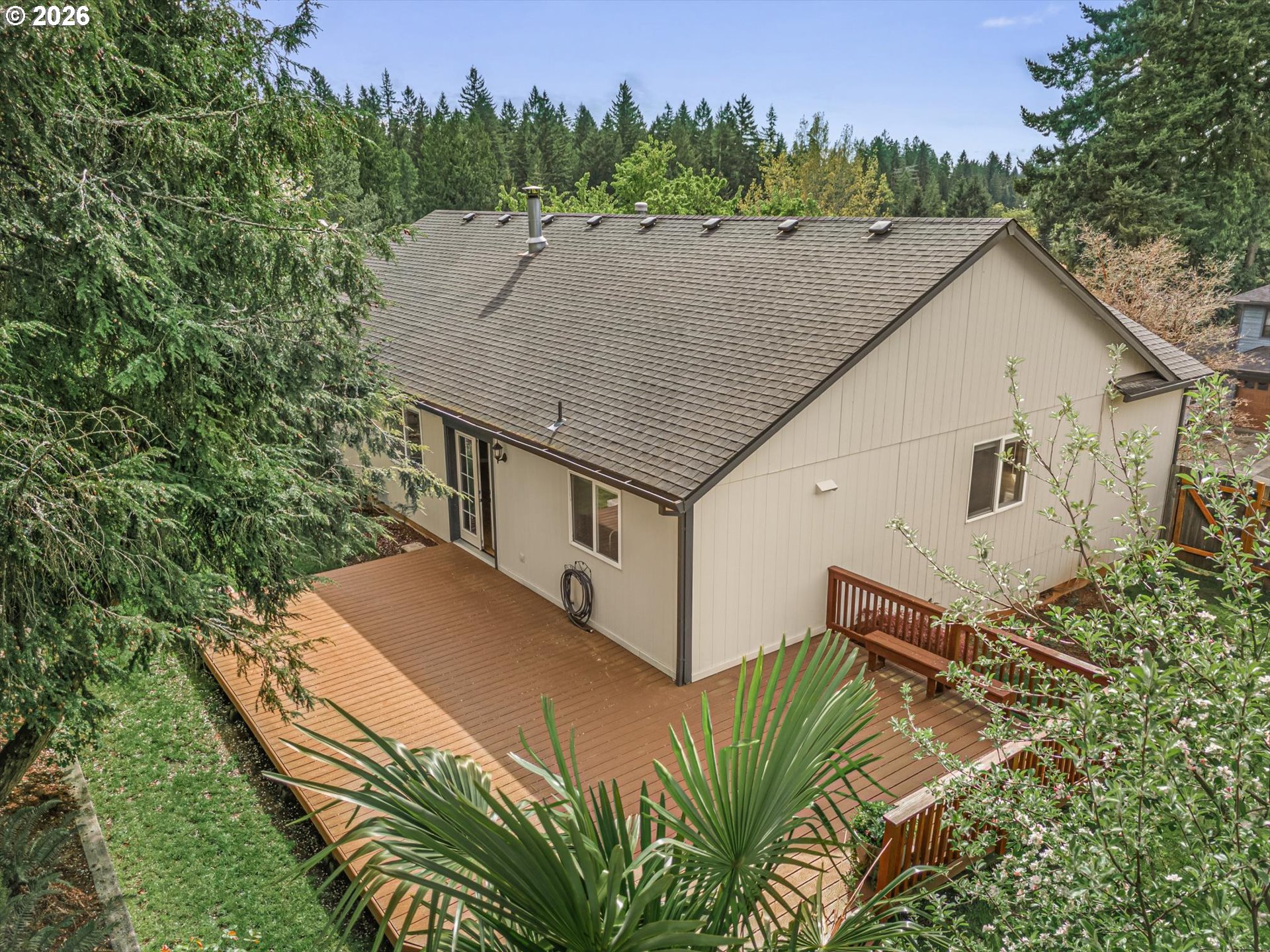 17200 Littlepage Avenue Sandy, OR 97055 - Photo 39 of 47 a aerial view of a house with a yard and potted plants