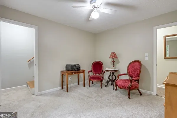 a living room with furniture