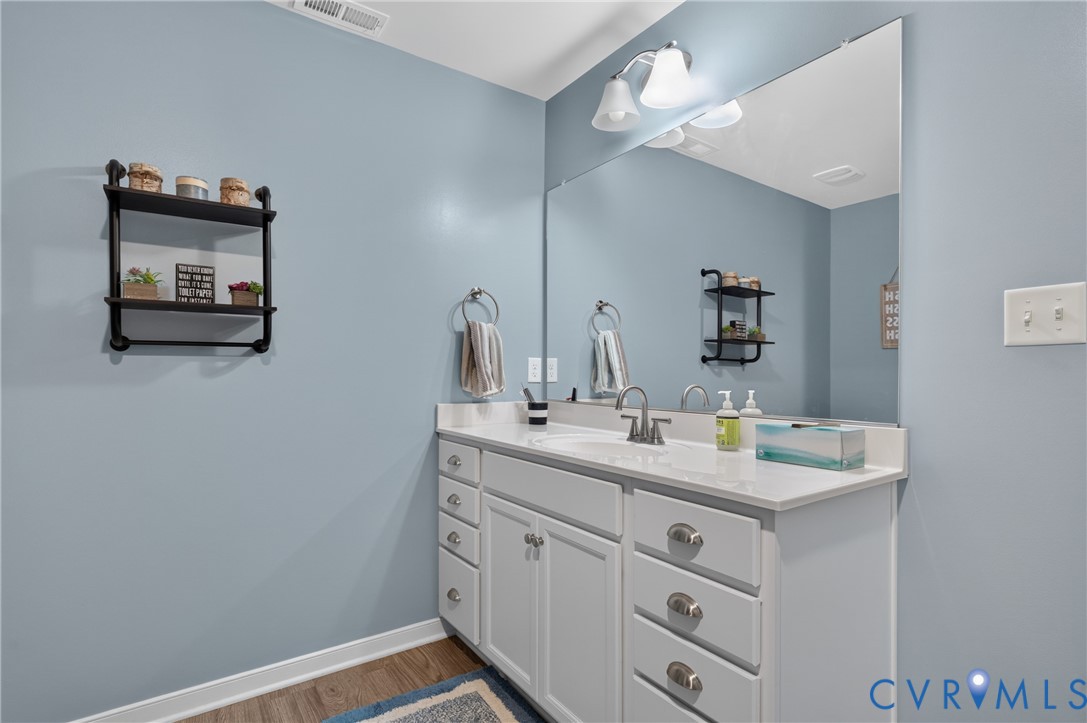 311 Cardinal Road Louisa, VA 23093 - Photo 29 of 39 Double vanity with white cabinetry and chrome hard