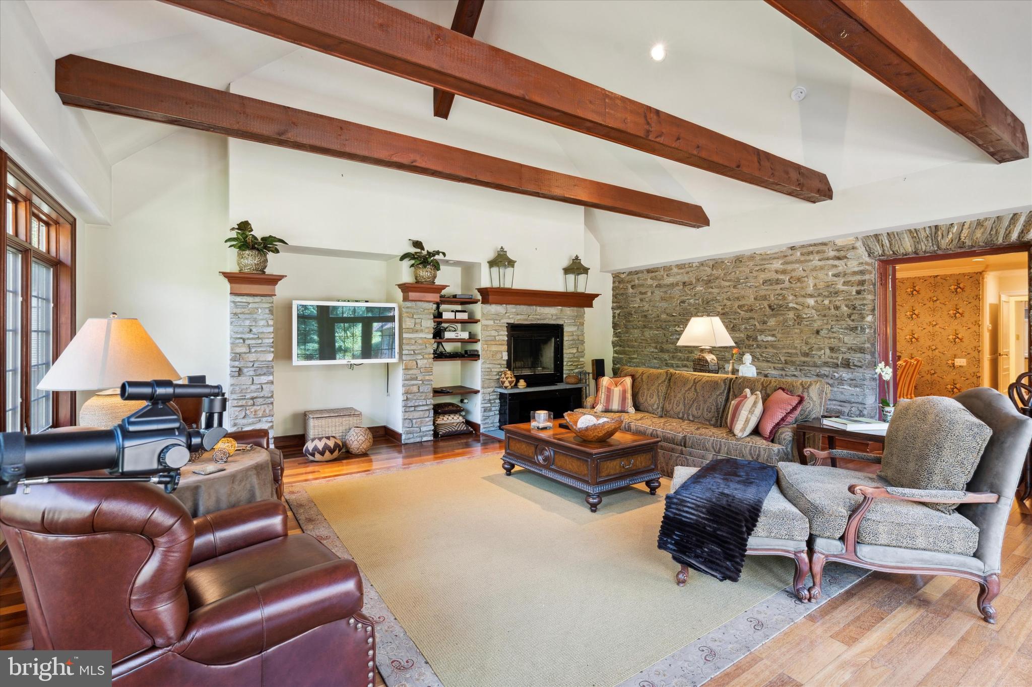 1264 Mill Road Rydal, PA 19046 - Photo 22 of 127 Exposed stone wall and fireplace excites