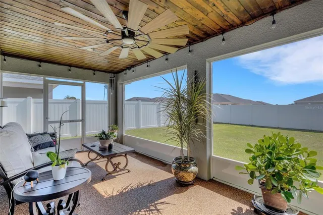 a dining room with furniture