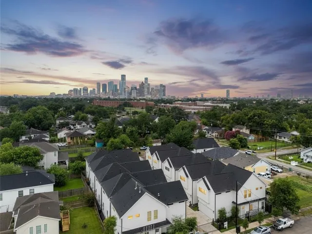 an aerial view of a city