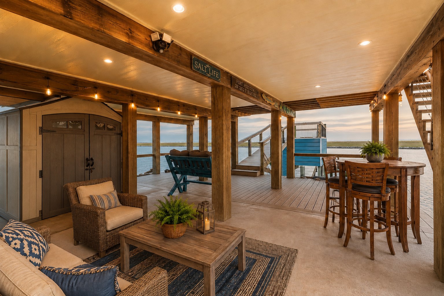 1453 County Road 230 Sargent, TX 77414 - Photo 3 of 38 Outdoor Space Under the Home — Virtually Staged to Illustrate Entertaining Possibilities