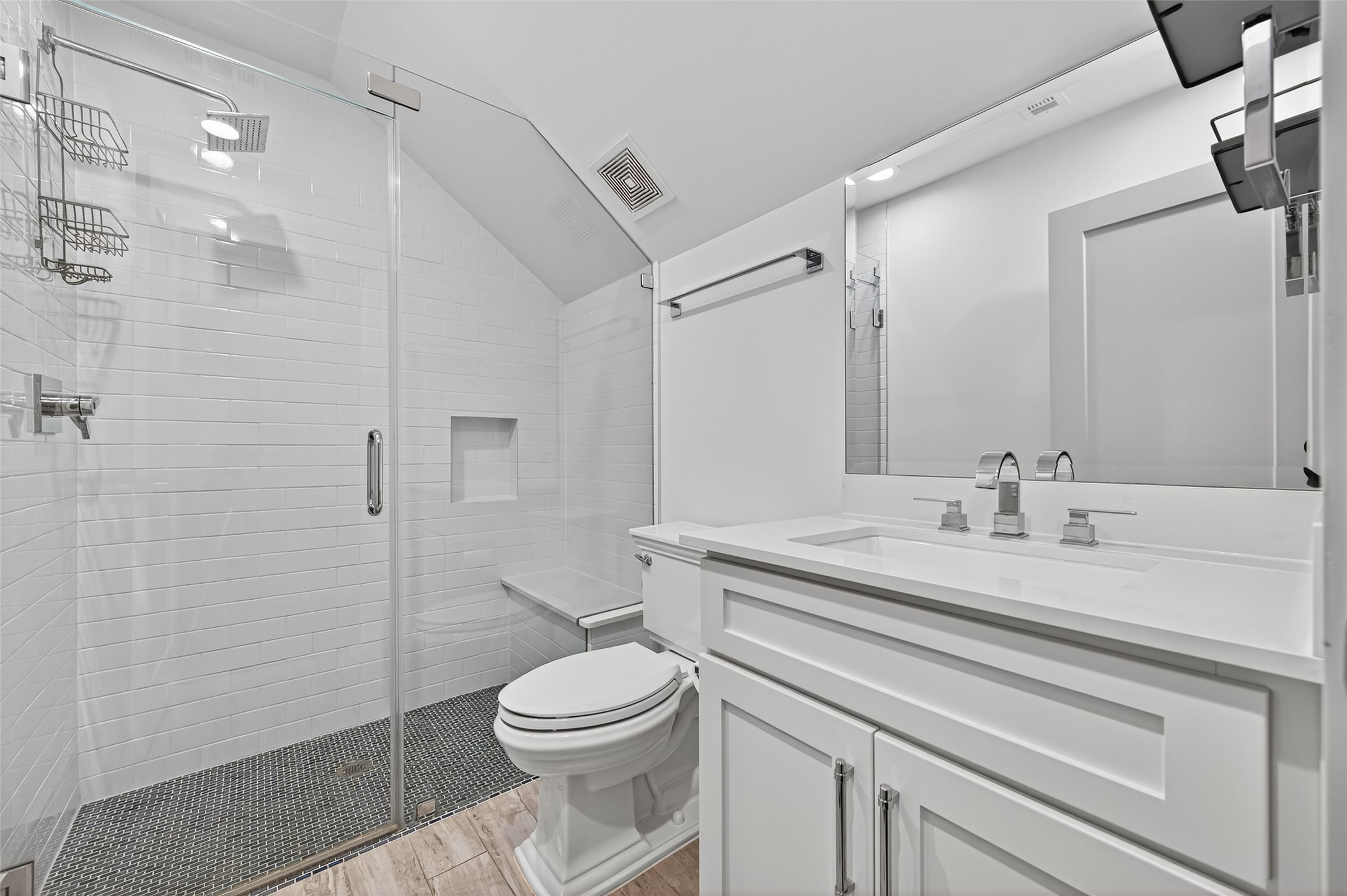 428 Marshall Street Houston, TX 77006 - Photo 32 of 36 a bathroom with a sink a toilet and shower