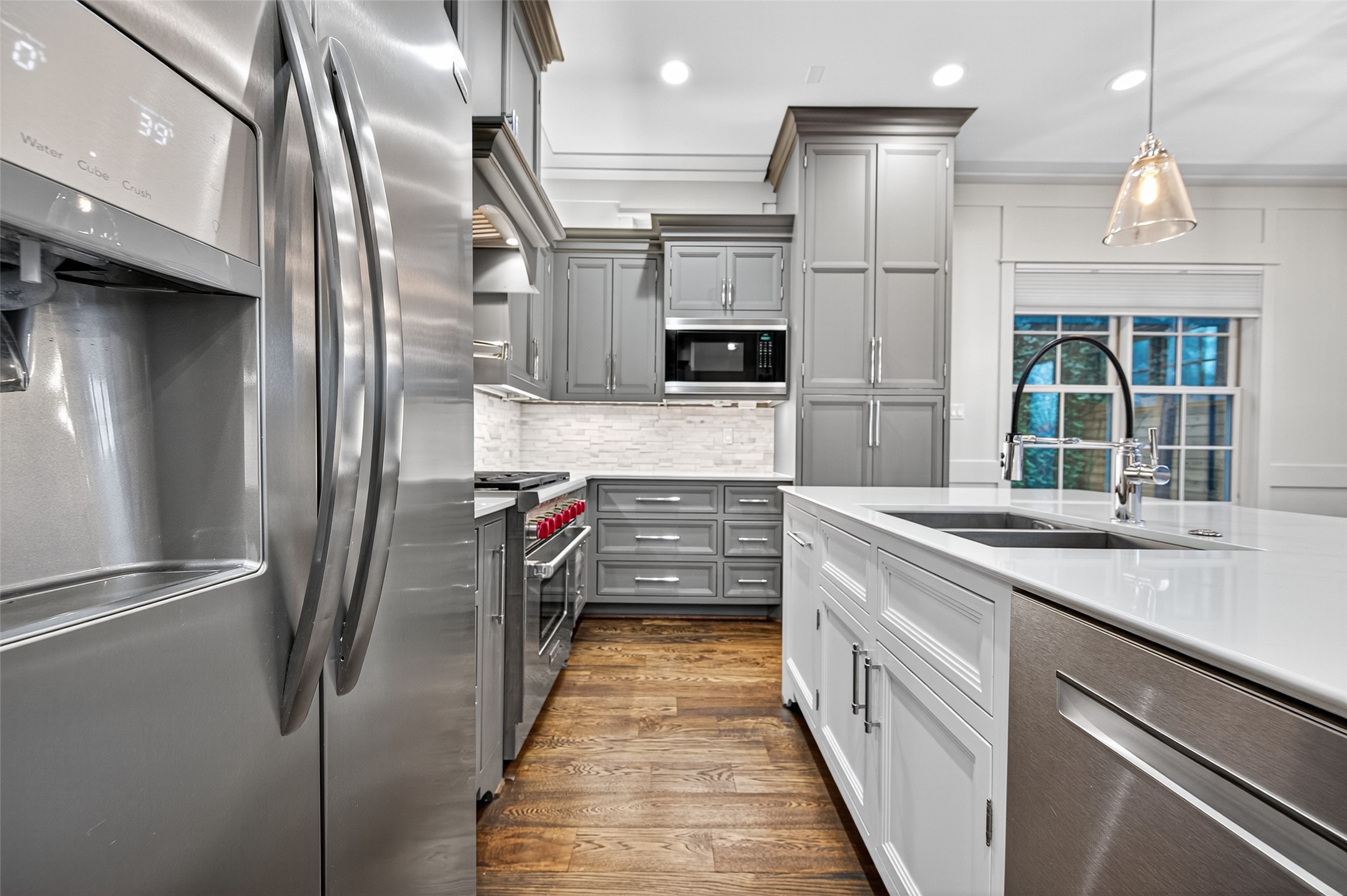 428 Marshall Street Houston, TX 77006 - Photo 10 of 36 a kitchen with stainless steel appliances granite countertop a refrigerator and a sink