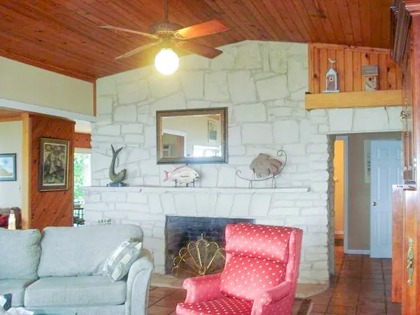 a living room with furniture