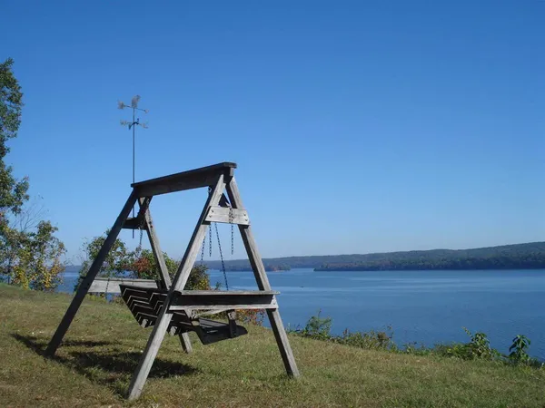 a ocean view with a outdoor space