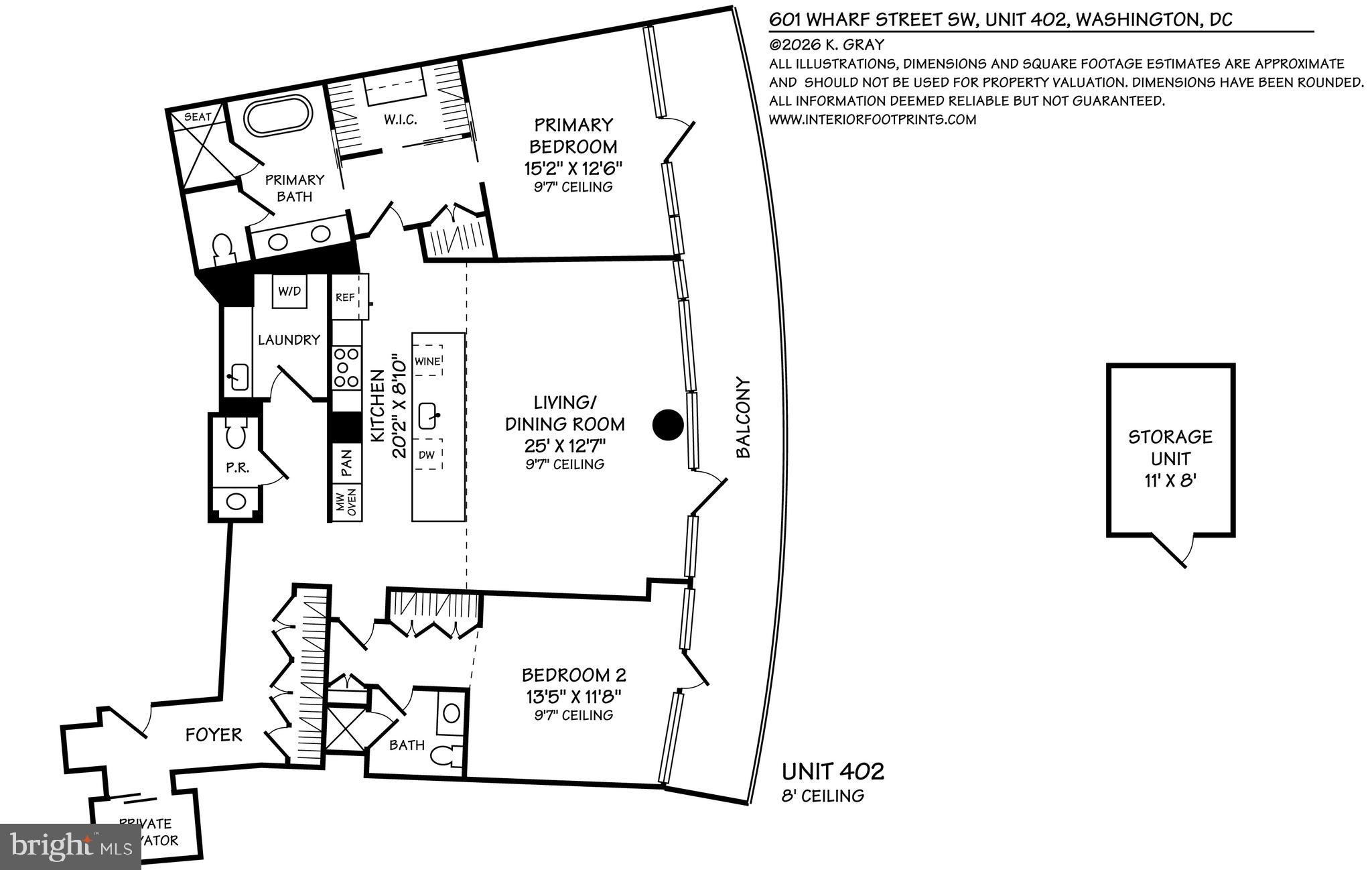 601 Wharf Street Southwest, Unit 402 Washington, DC 20024 - Photo 67 of 67 Residence 402 Floorplan