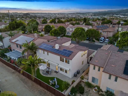 a view of city and mountain