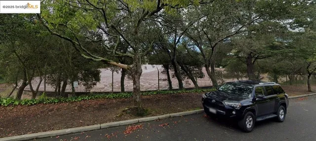 a backyard of a house with lots of green space