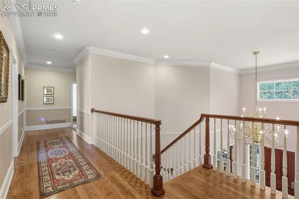 a view of hallway with stairs