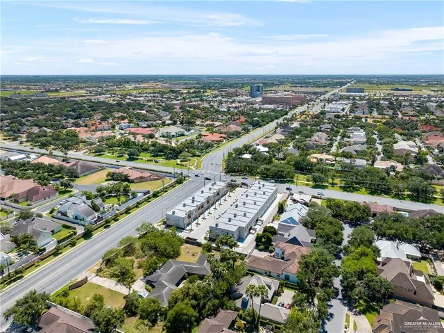 an aerial view of multiple house