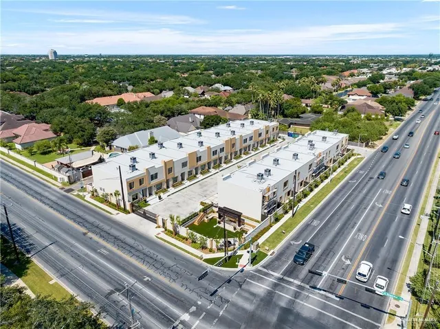 an aerial view of a city