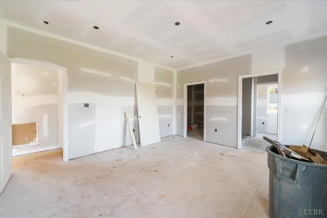a view of a livingroom with wooden floor
