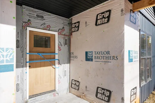 a view of a door and an outdoor space