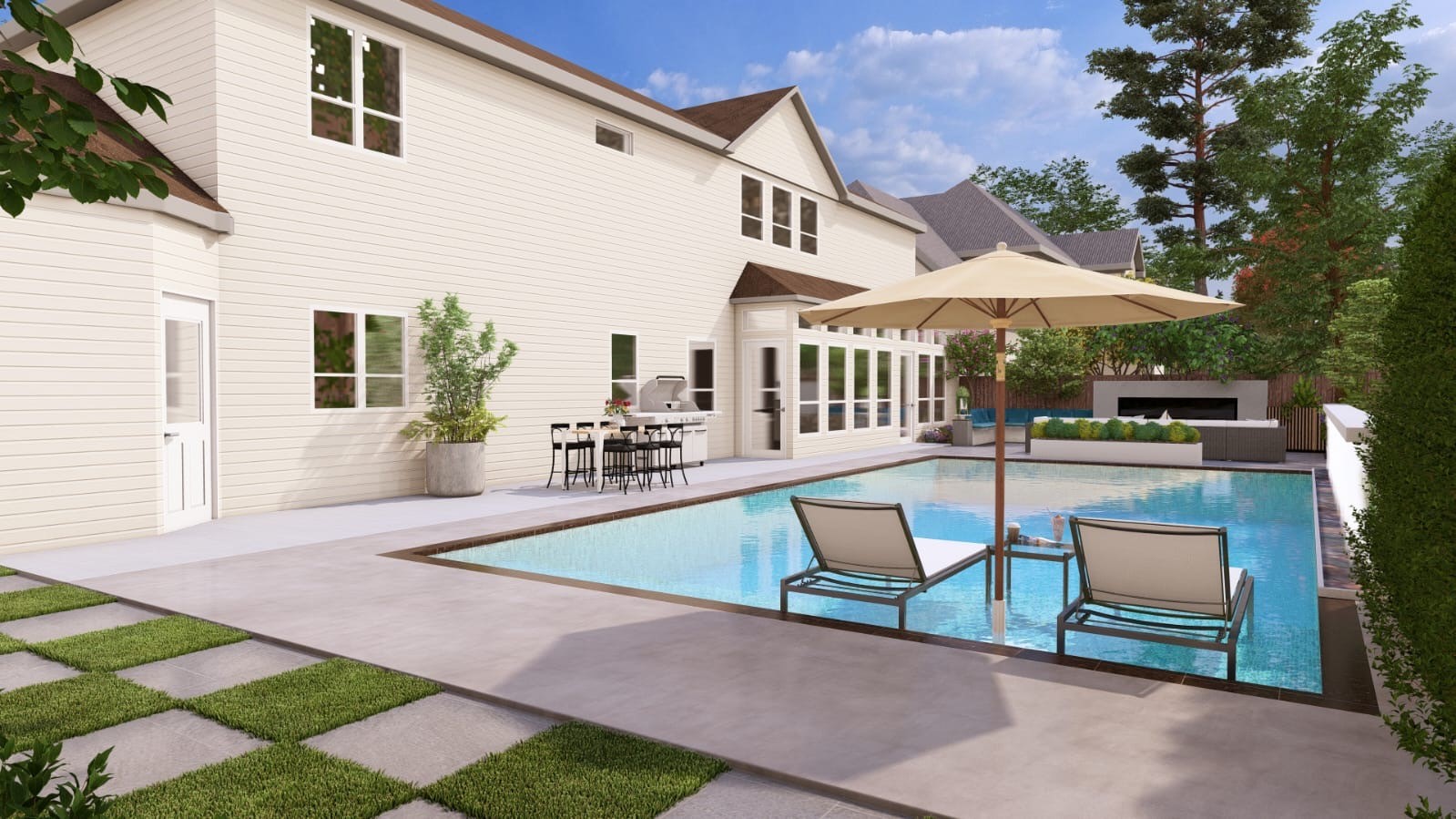 20102 Gable Point Drive Katy, TX 77450 - Photo 34 of 42 a view of outdoor space yard deck patio and outdoor kitchen