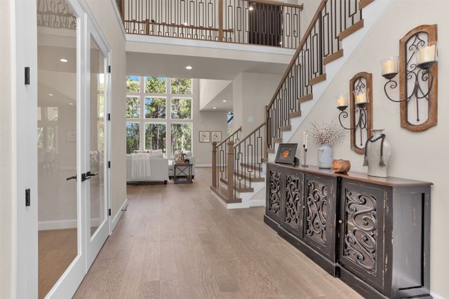 a view of an entryway with stairs