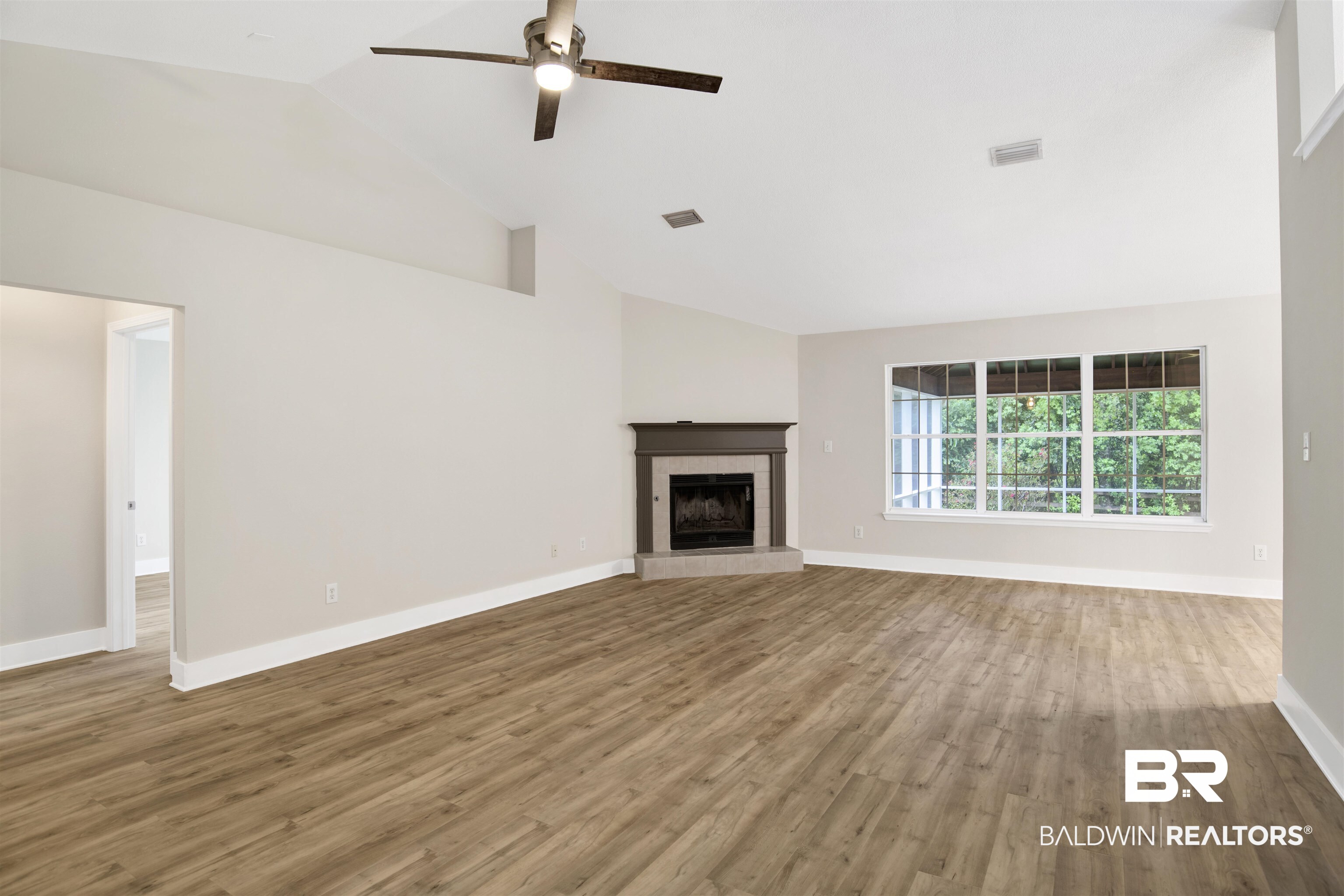 119 Destrehan Road Fairhope, AL 36532 - Photo 3 of 38 Great Room Wood burning fireplace
