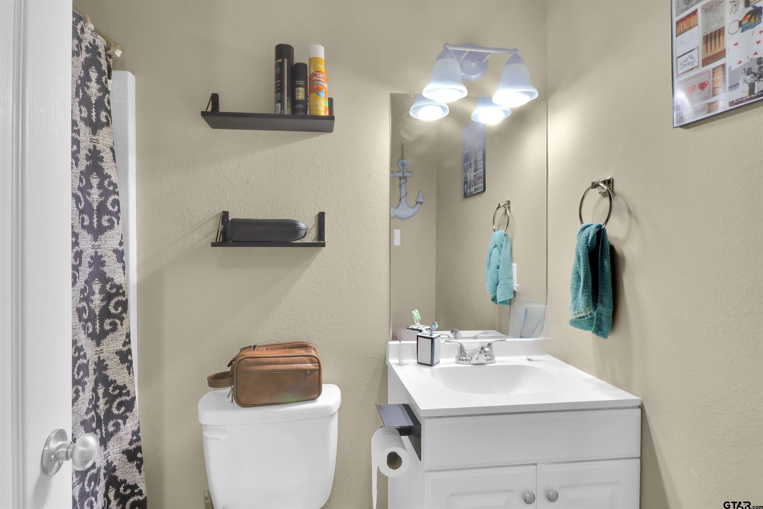 514 County Road 1201 Rusk, TX 75785 - Photo 19 of 29 a bathroom with a sink toilet and mirror