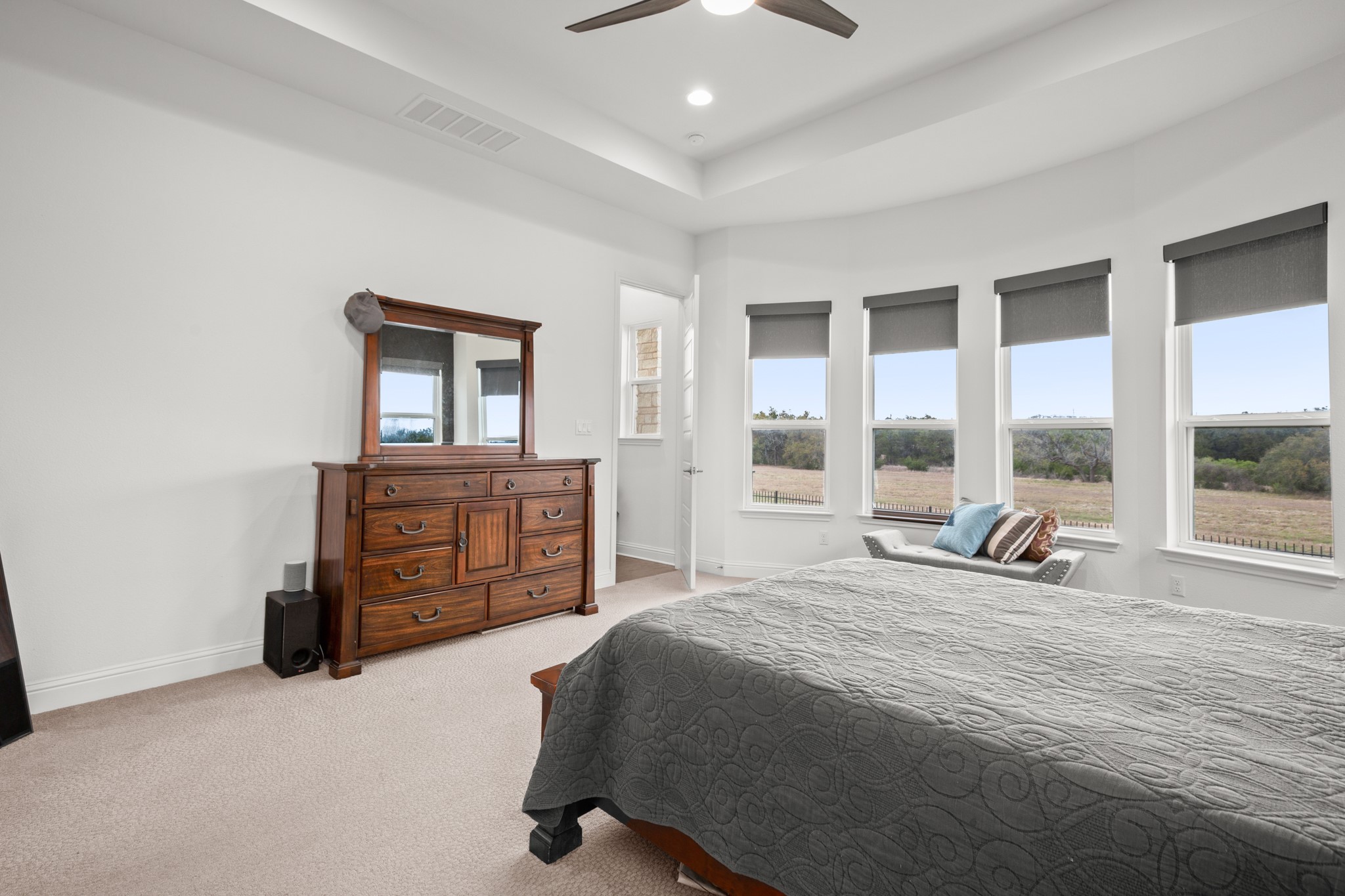 330 Cistern Way Austin, TX 78737 - Photo 15 of 40 a bedroom with a bed and a dresser next to a window