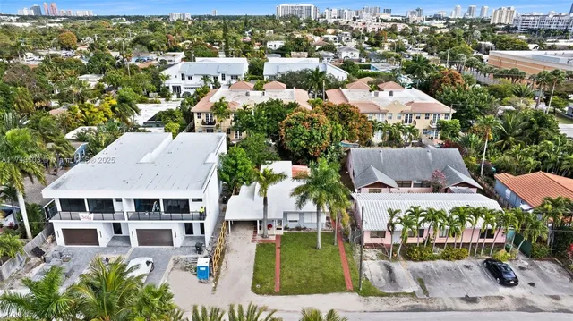 an aerial view of multiple houses