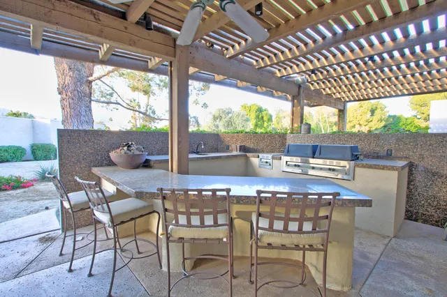 a view of an outdoor seating area