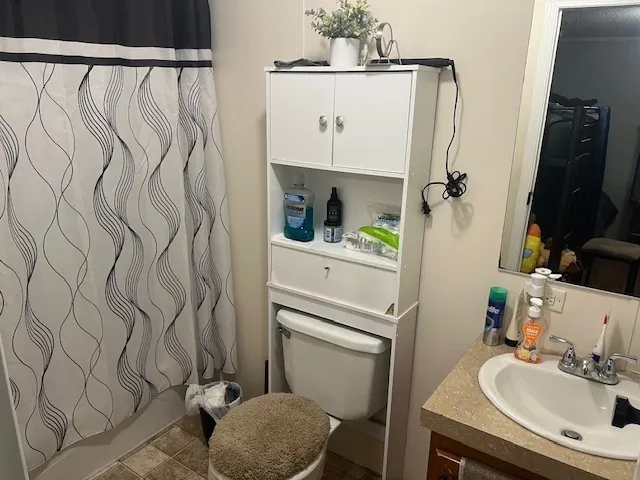 a bathroom with a sink and toilet