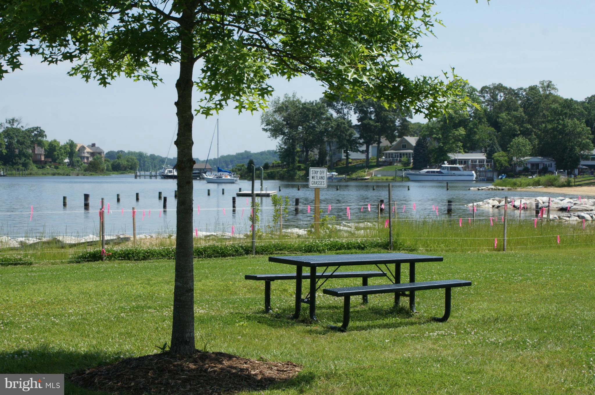 1822 Potomac Road Edgewater, MD 21037 - Photo 8 of 30 a view of a bench in a garden near a lake