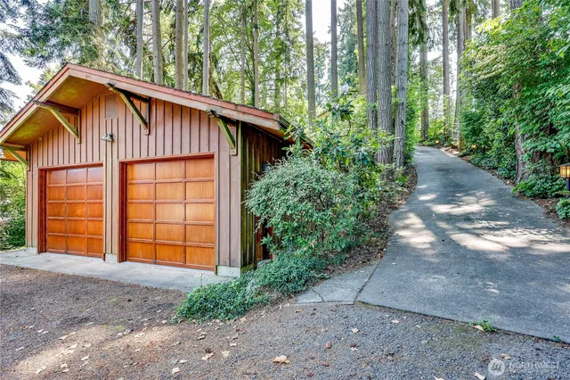 a blue house with outdoor space