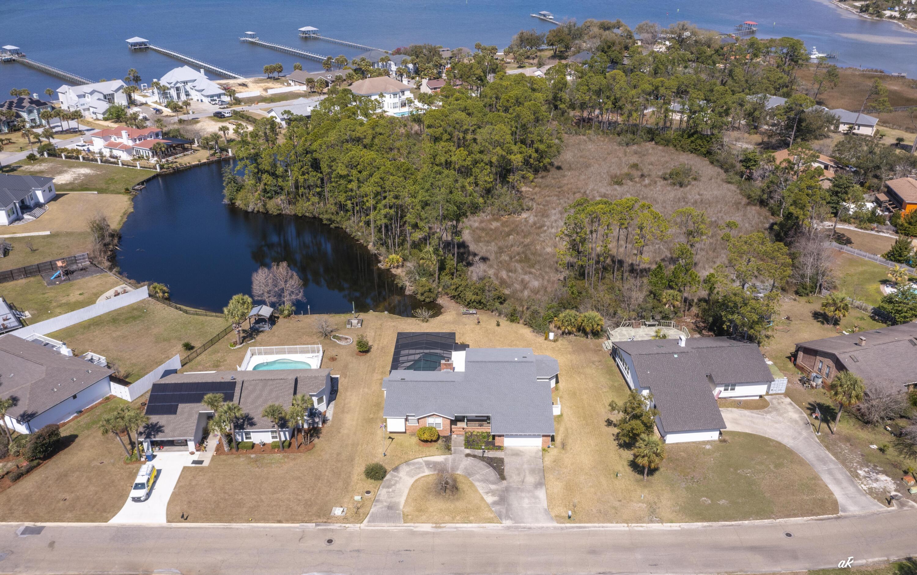 2910 Kings Harbour Road Panama City, FL 32405 - Photo 44 of 50 an aerial view of a house with a swimming pool