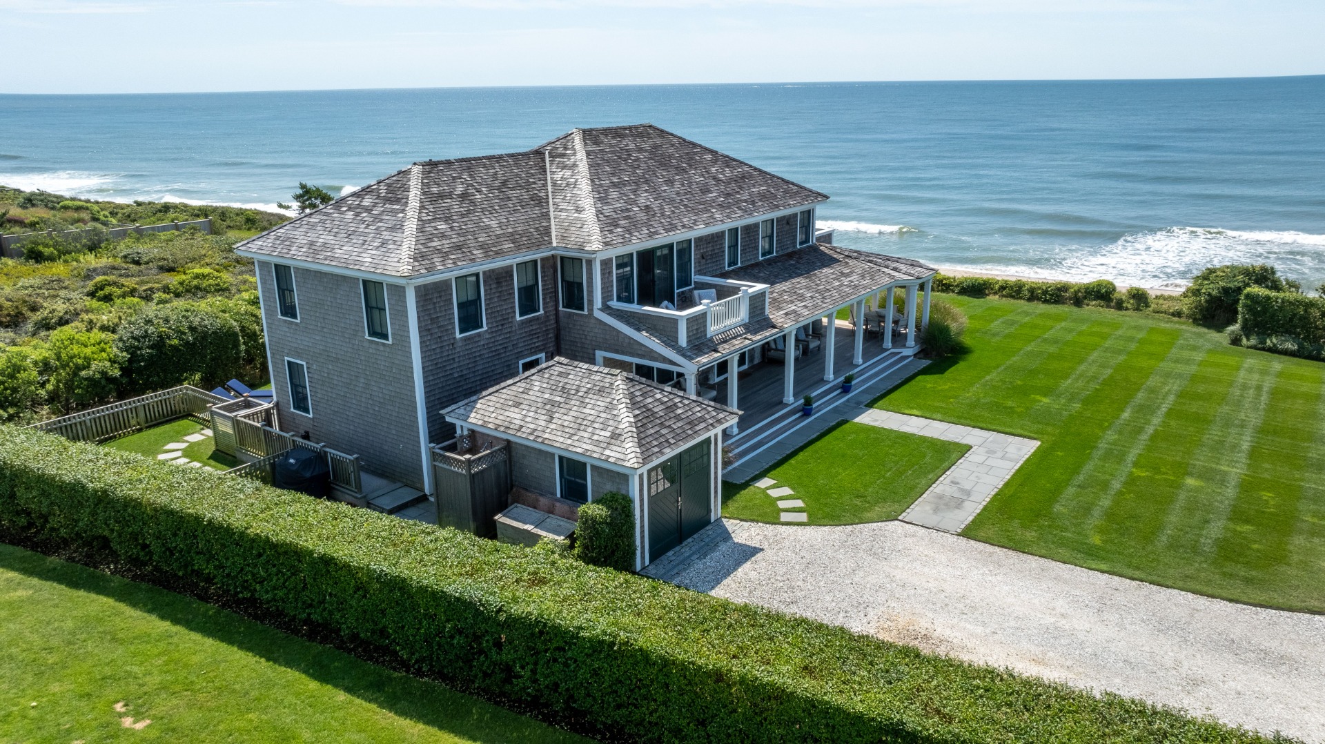 34 Bosworth Road Nantucket, MA 02554 - Photo 6 of 38 an aerial view of a house having yard patio and swimming pool