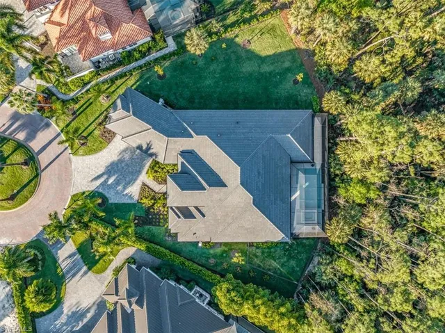 an aerial view of a house
