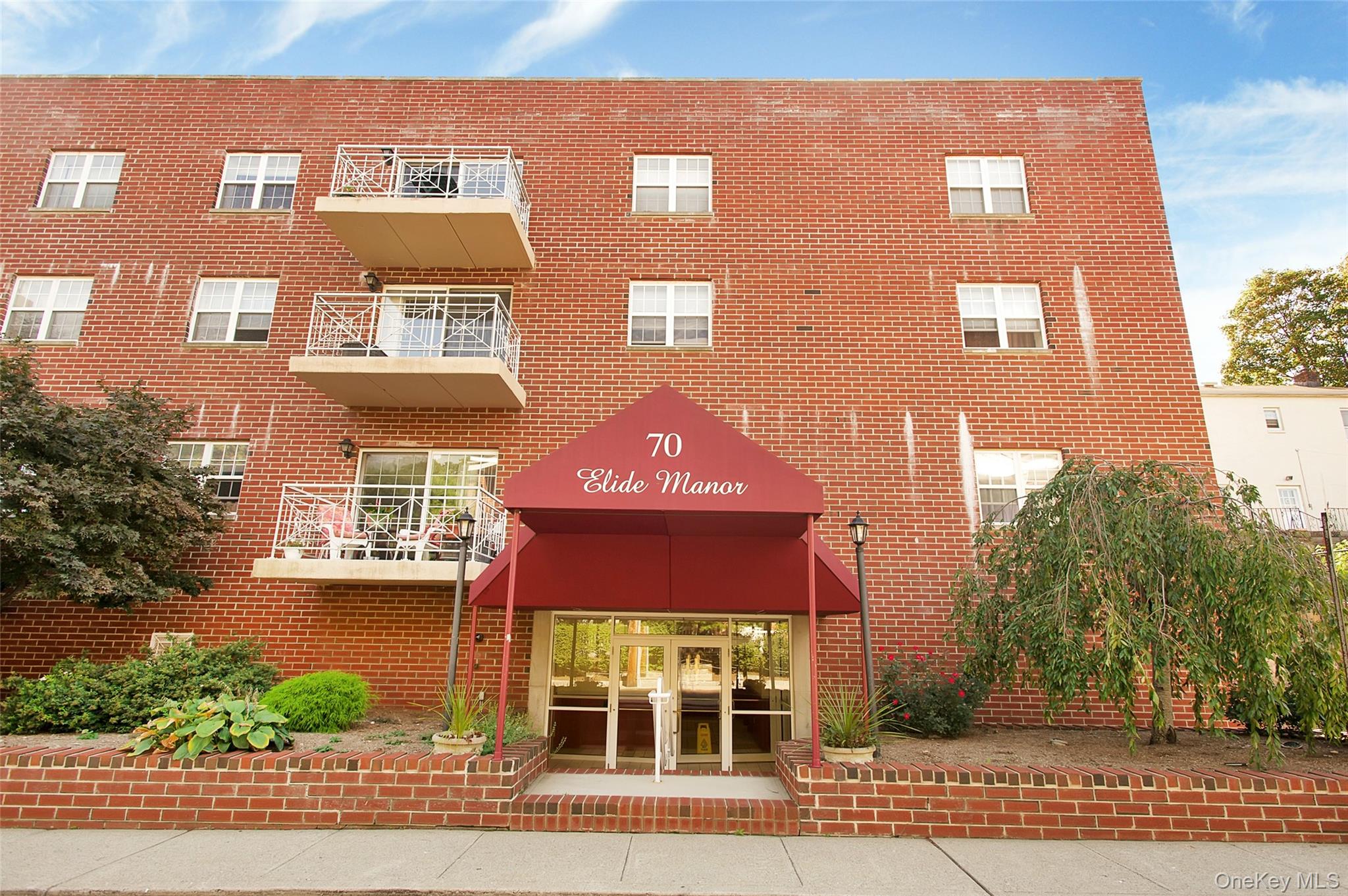 a front view of a building