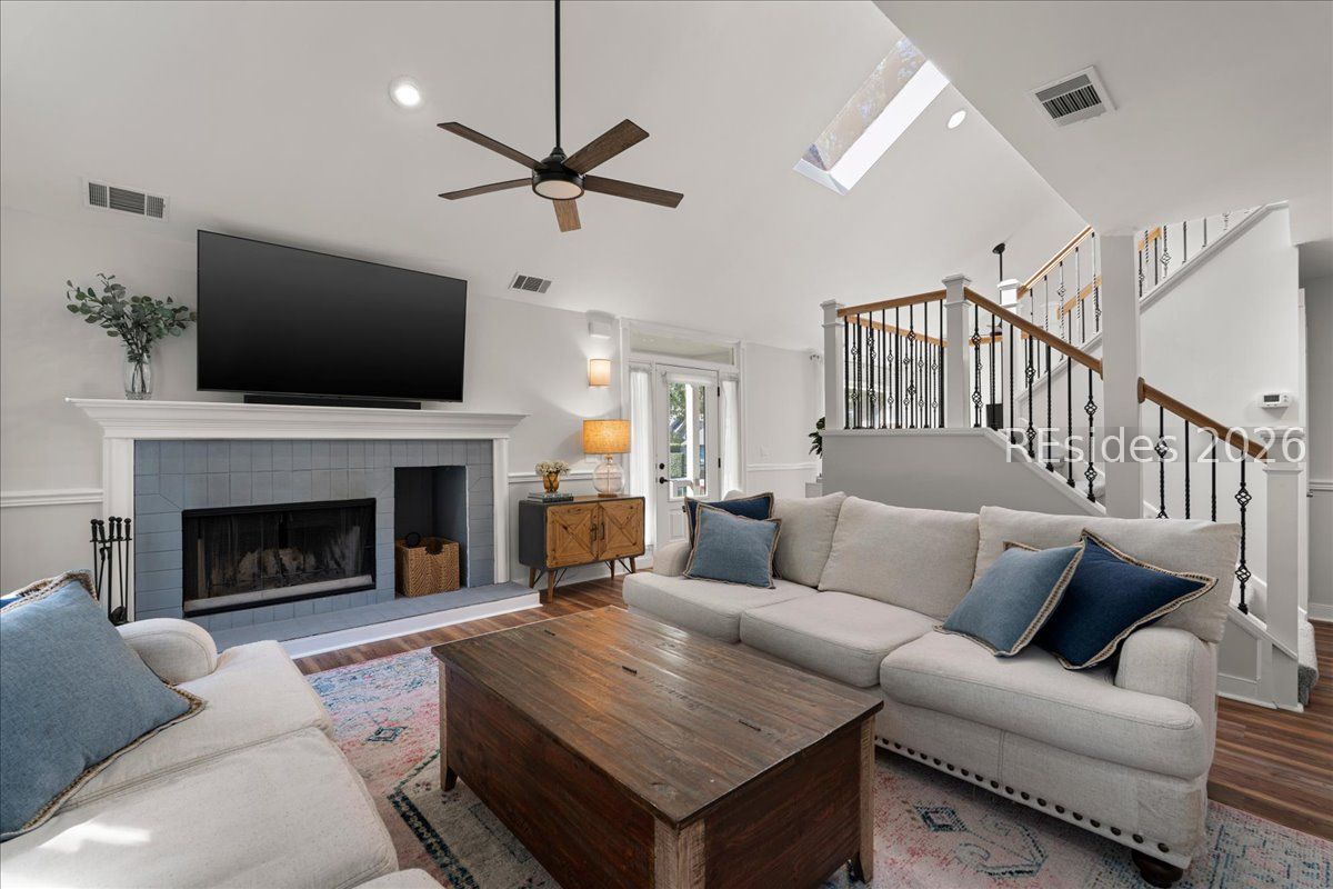 74 Otter Road Hilton Head Island, SC 29928 - Photo 1 of 41 Spacious cozy living room with fireplace