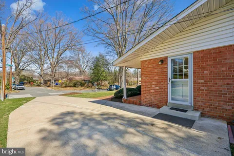 a view of road with large windows