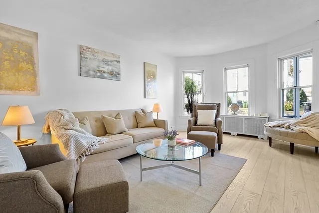 a living room with furniture and a couch