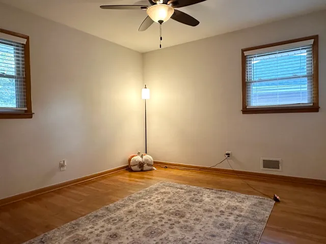 a view of backyard from deck