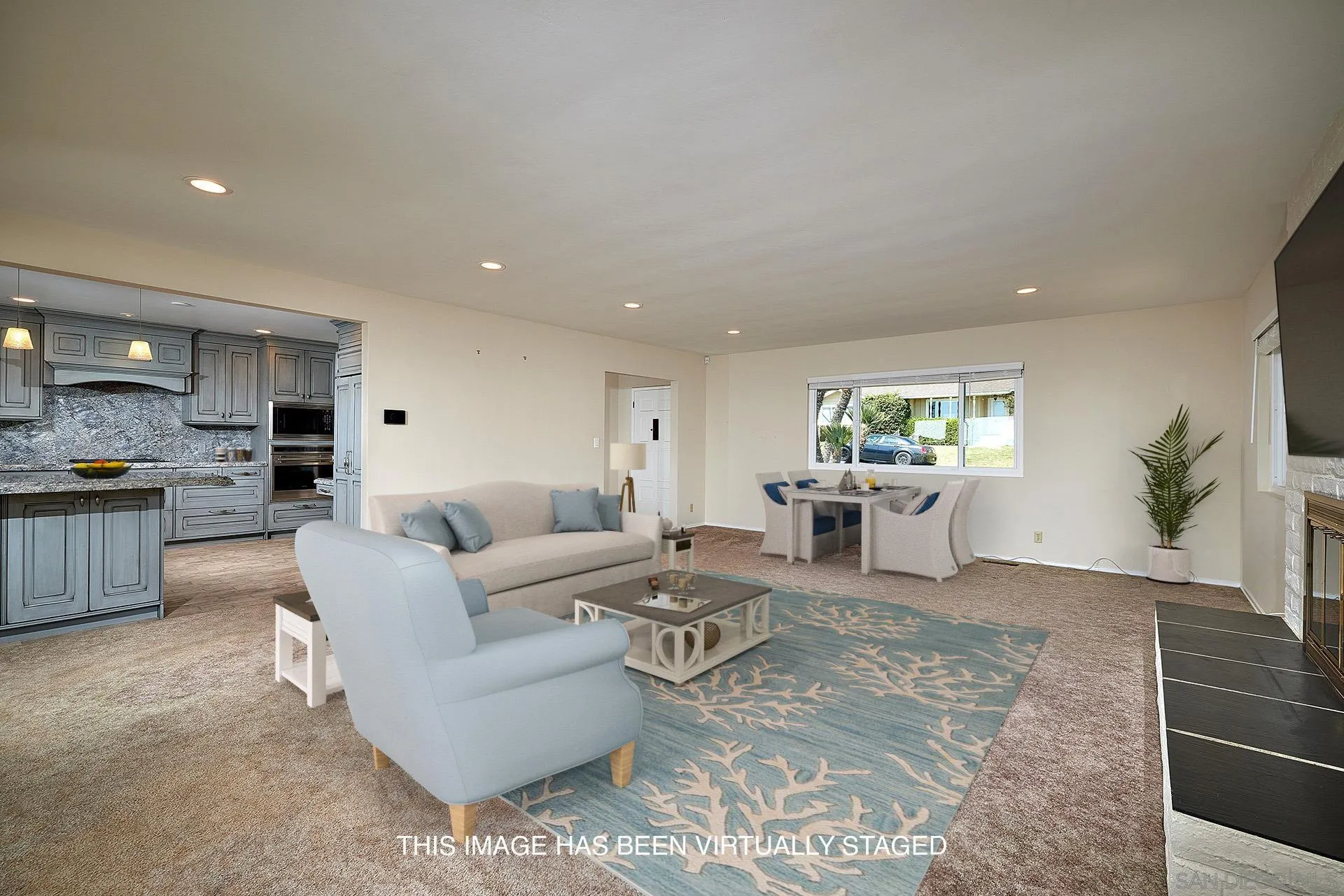 5560 Moonlight Lane La Jolla, CA 92037 - Photo 21 of 48 a living room with furniture and view of kitchen