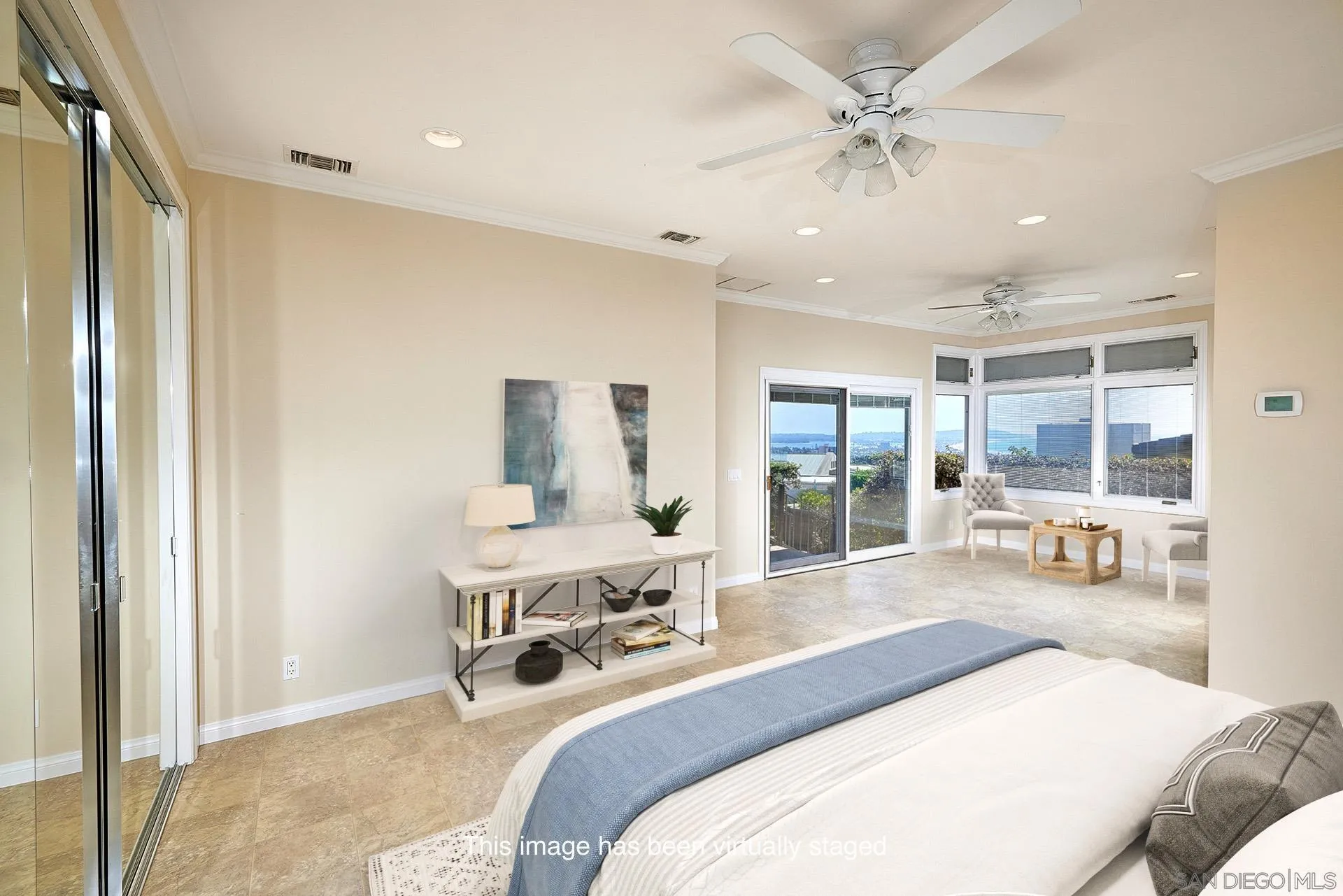 5560 Moonlight Lane La Jolla, CA 92037 - Photo 24 of 48 a bedroom with a bed window and couch