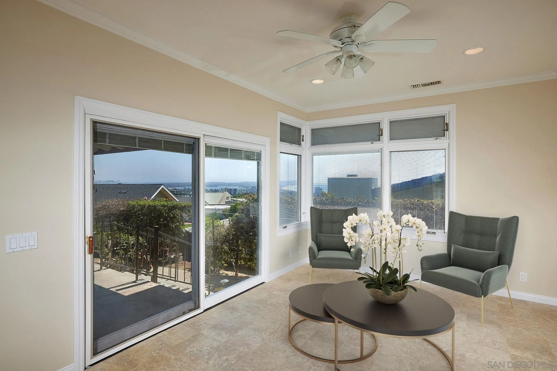 5560 Moonlight Lane La Jolla, CA 92037 - Photo 25 of 48 a dining room with furniture a chandelier and window