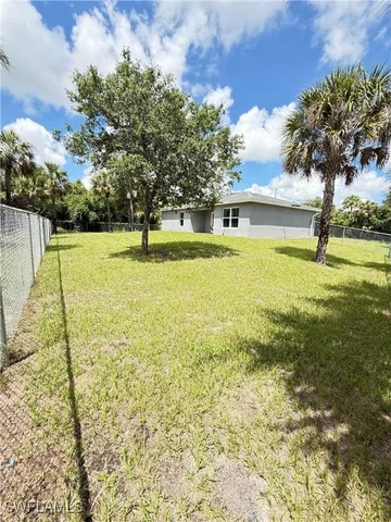 a view of an outdoor space and swimming pool