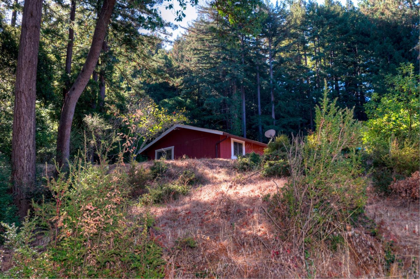 560 Wurr Road Loma Mar, CA 94021 - Photo 21 of 31 a view of a wooden house with a yard