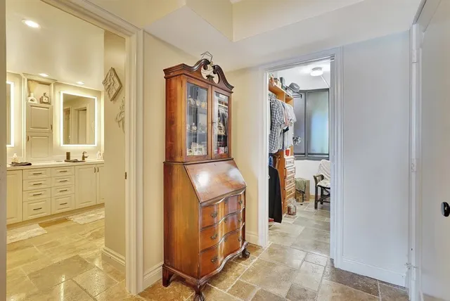 an aerial view of a house with a ocean view