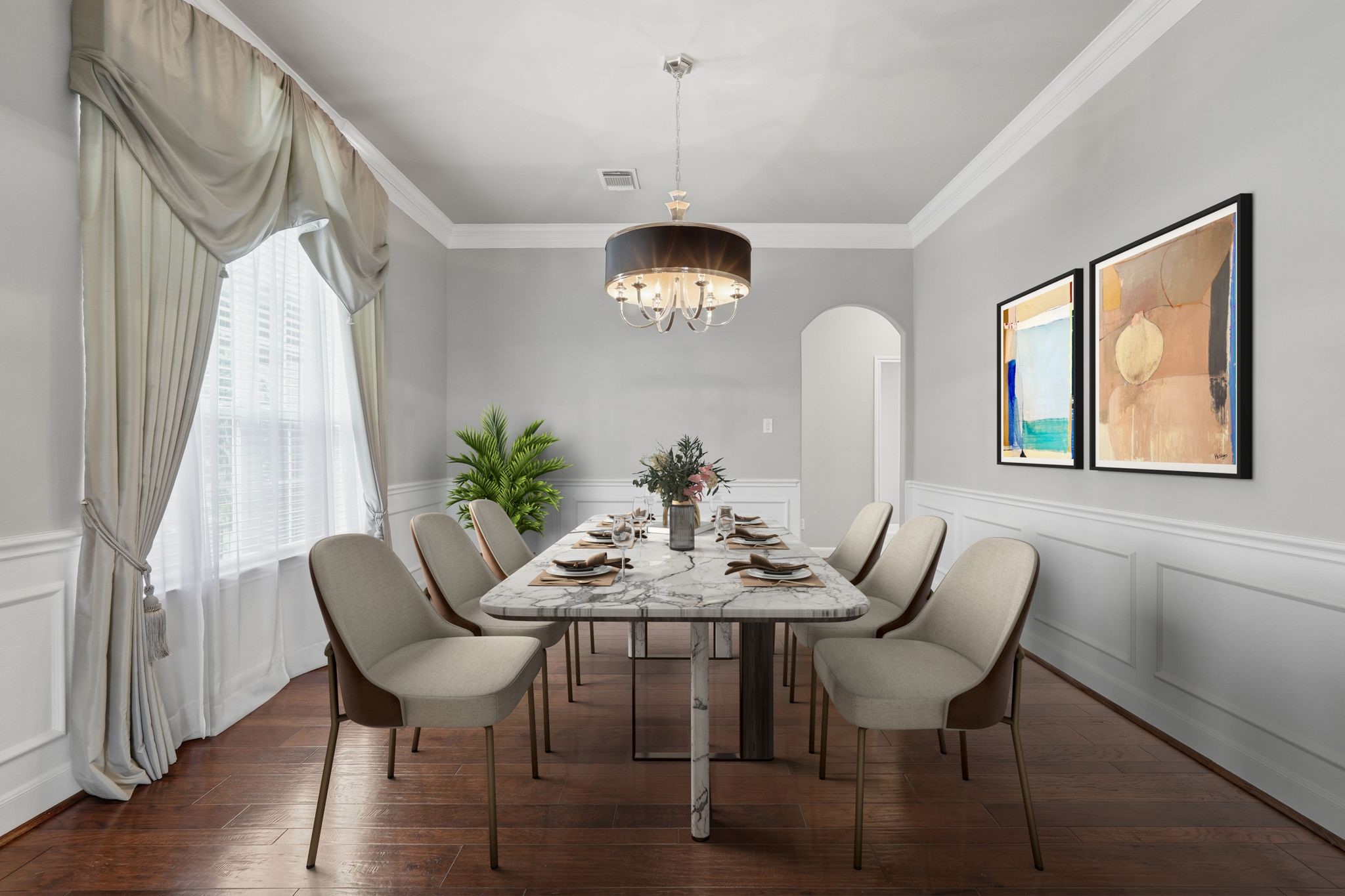 2118 Cias Trail Lane Spring, TX 77386 - Photo 4 of 46 Dining room is very spacious and the lighting in here really sets the mood. V-Staged.