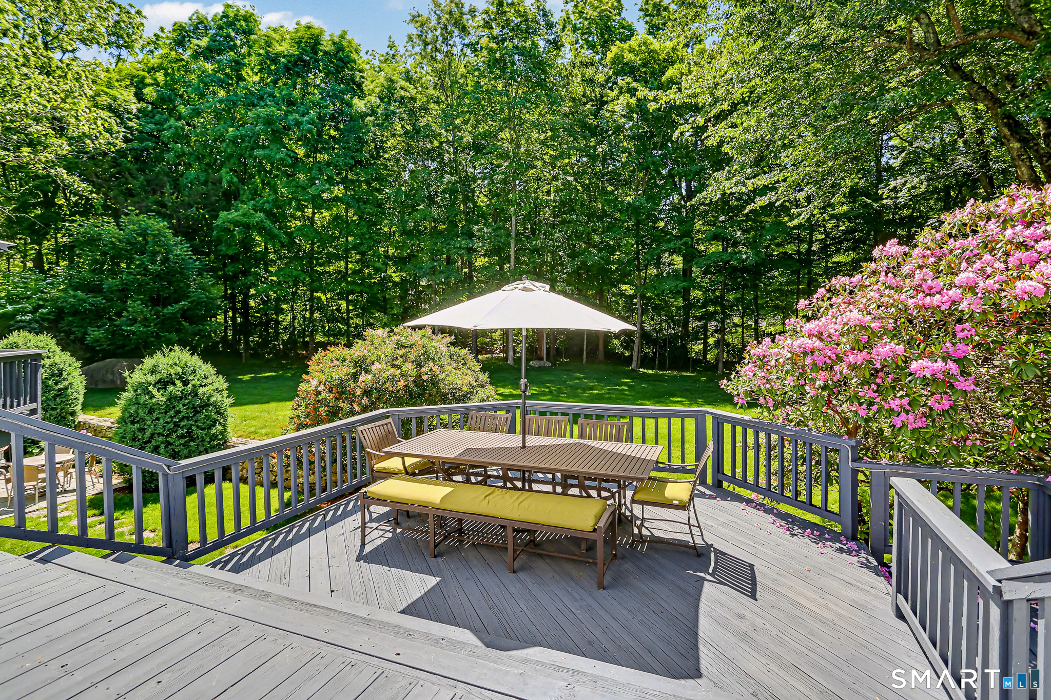 6 Adams Way Weston, CT 06883 - Photo 33 of 40 The second deck is off the family room. Both decks connect to each other - great for parties.