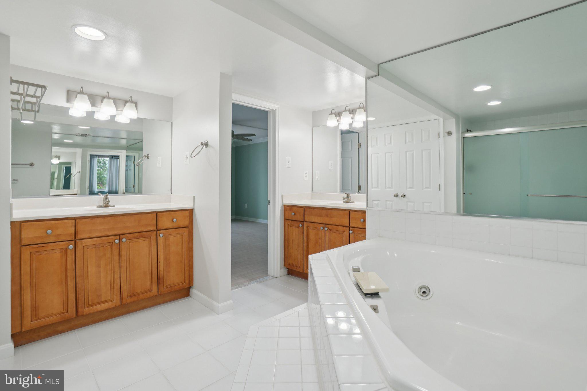 1515 South Arlington Ridge Road, Unit 603 Arlington, VA 22202 - Photo 15 of 39 a spacious bathroom with a tub sink and mirror