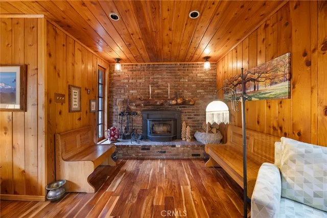 a lobby with furniture and rug